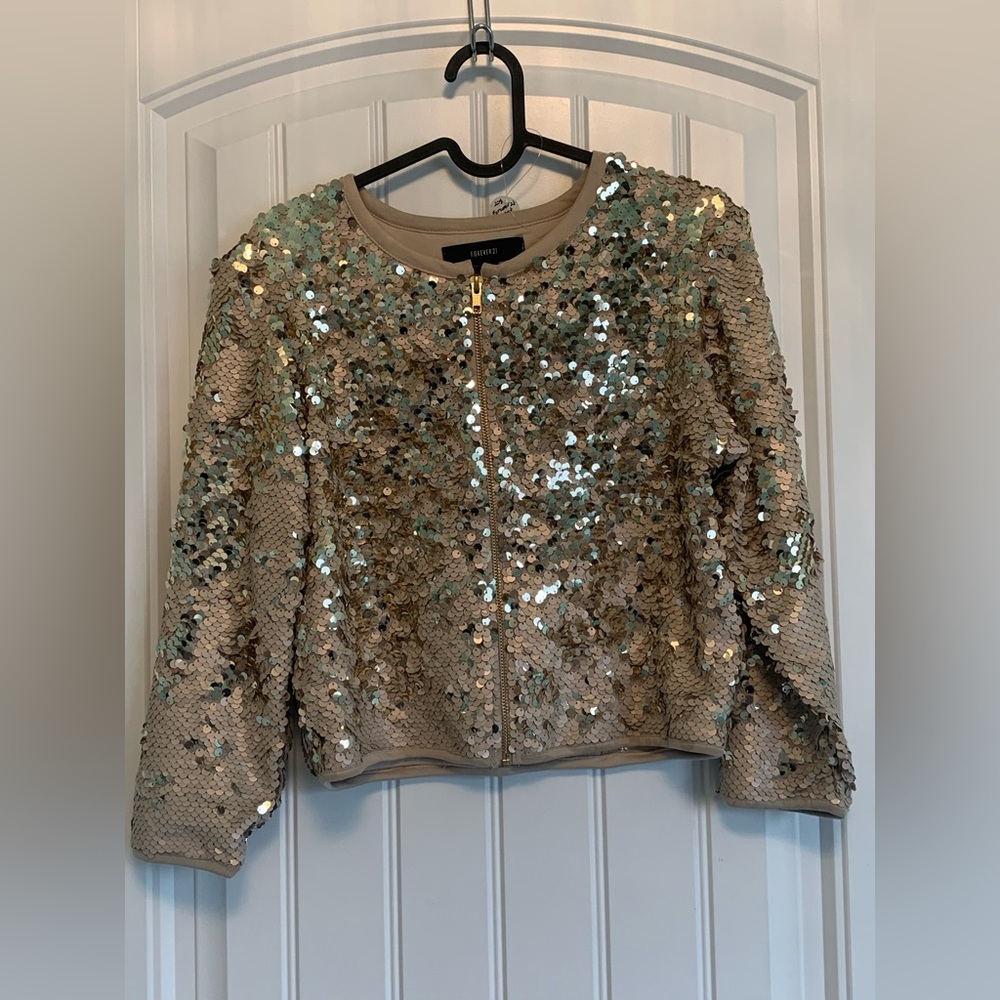 Forever 21 Sequin Sparkly Jacket Womens